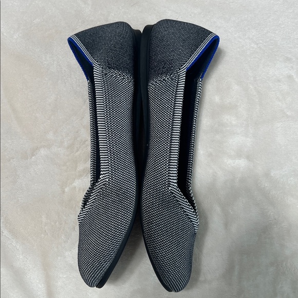 Rothy’s The Flat Round Toe Flats Gray Blue Trim Women’s Size 10 Knit Shoes - Picture 8 of 10